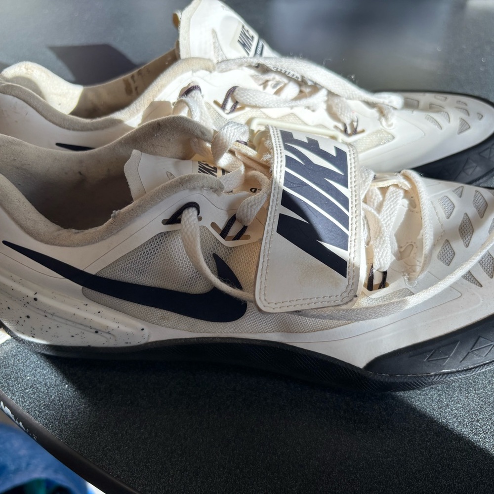 Nike Men's White and Black Athletic Shot Put Throwing Shoes